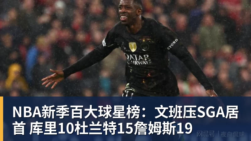 NBA新季百大球星榜：文班压SGA居首 库里10杜兰特15詹姆斯19